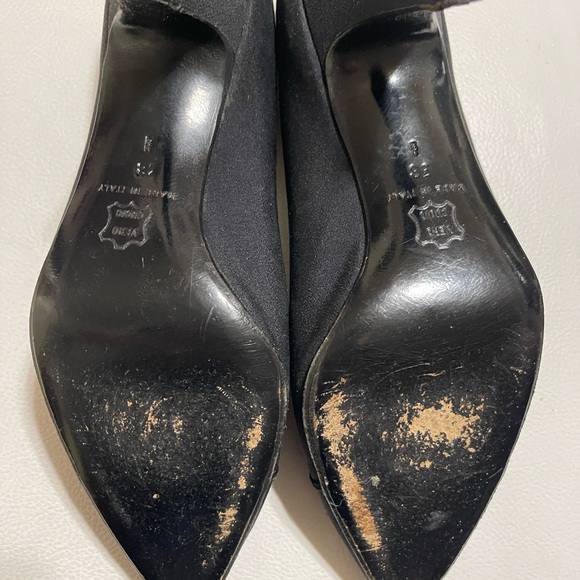 Rene Mancini Black Satin and fabric shoe - Picture 7 of 8